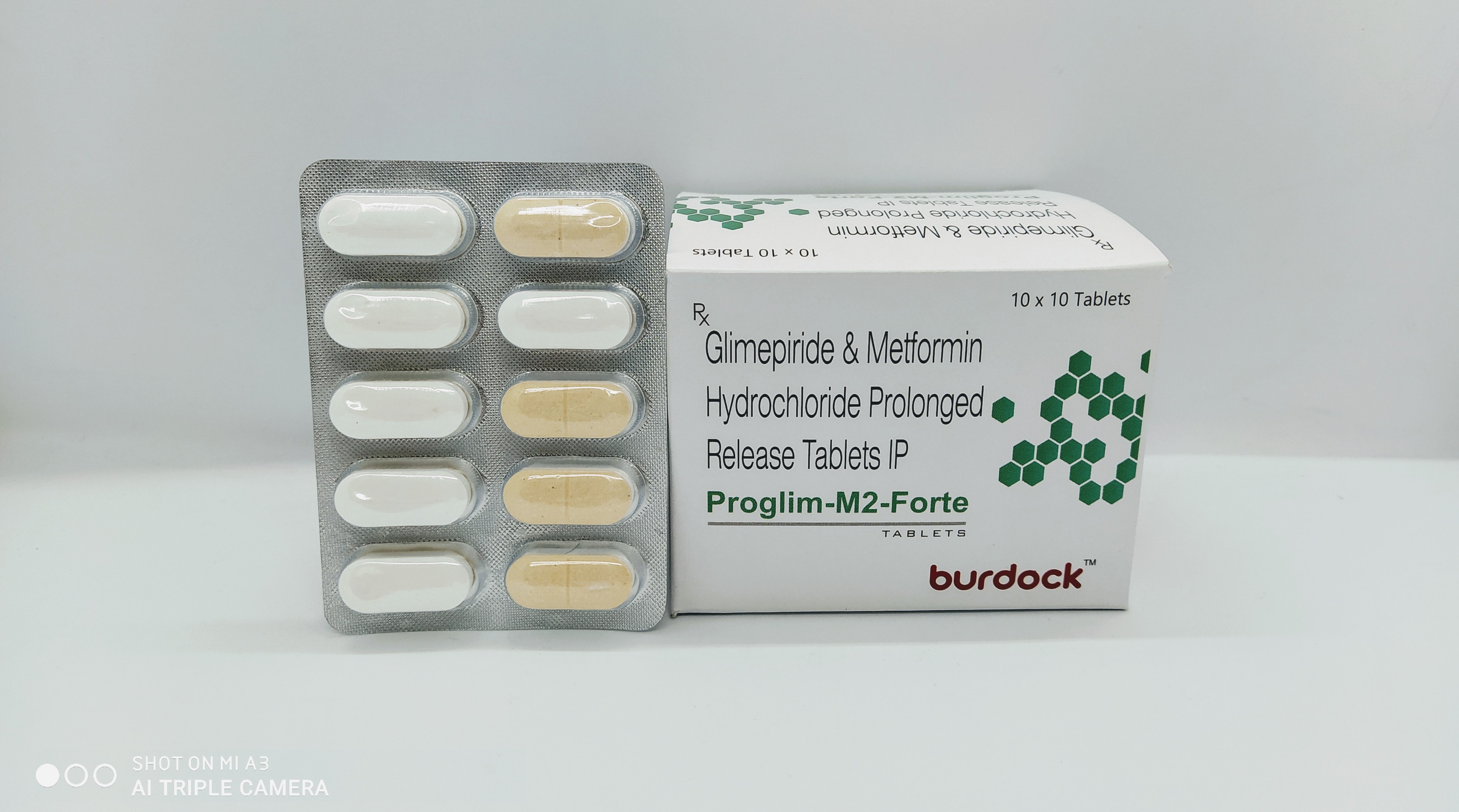 PROGLIM-M2 FORTE | GLIMEPIRIDE 2mg + METFORMIN 1000mg(SR)  (Bilayered Tablet)